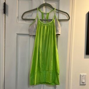 lululemon athletica Lime Green and White Tank Top
